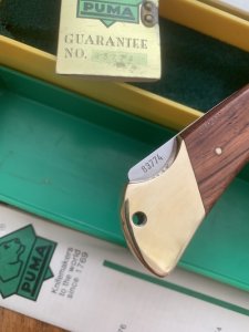 Puma Rare model 970 Game Warden 1977 Folding Lock Knife in box #83774