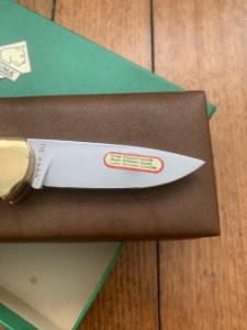 Puma Knife: Puma 1983 Original 4 Star Folding Lock Blade Scrimshawed Roaring Red Stag Knife with in Presentation Box #71/300