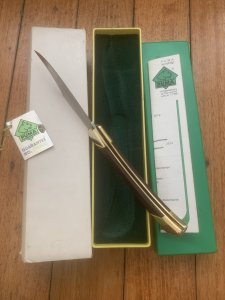 Puma Knife: Puma 1980 Trail Boss/Emperor 975 Folding Knife with Jacaranda Handle Original Box and matching Warranty