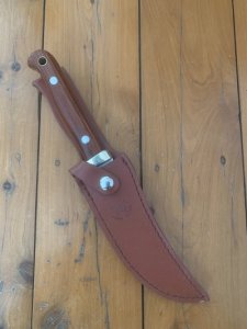 German Made Buck Creek Upswept Blade Skinning Knife with leather Sheath