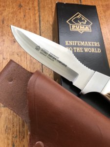 Puma Knife: Puma Hunters Companion with Stag Handle leather sheath Circa 2002-02
