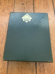 Puma Knife: Original 1980's Green Box Oilstone and Oil Sharpening Set in correct green box