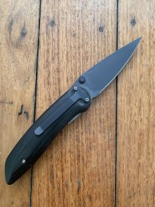 LONE WOLF KNIVES: RARE USA CPM-S30V DIABLO FOLDING LOCK KNIFE WITH MICARTA HANDLE