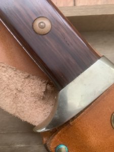 Puma Knife: Early 1980's Puma Big Big Bowie knife with Wooden Handle in original Wooden Box