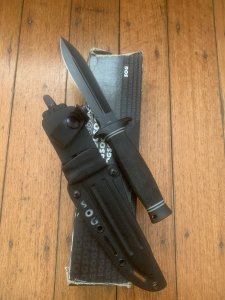 SOG Vintage Original Black Daggert- 1 Commando Dagger with Kydex Tactical Sheath