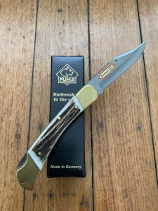 Puma Knife: Current Puma Prince Folding Knife with Sambar Stag Antler Handle