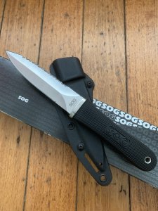 SOG Vintage Original S14K Pentagon Tactical Dagger with Kydex Tactical sheath & Box