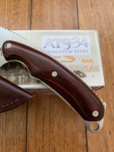 Buck Knife: Rare Early 2000's Buck Alpha Hunter with Cocobolo Handle & Leather Sheath