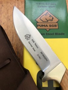 Puma Knife: Puma SGB Teton Fixed Blade Knife with Olive Wood Handle