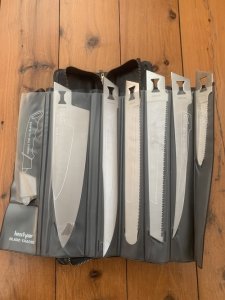 Kershaw Knife: Vintage KERSHAW KAI BLADE TRADER Japanese 6 Blade Knife Set with Rubberised Handle & Case