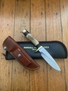 Randall Knives USA: Model 25 5" Trapper knife in Original Sheath & pouch