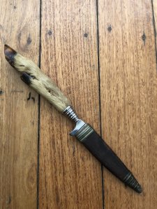 German Knife: Puma style WINGEN Handmade Vintage Jagdnicker Knife with Roe Deer Foot Handle