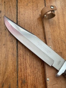 Solingen Germany EUROCUT Original 7" Bowie Knife with Leather Sheath