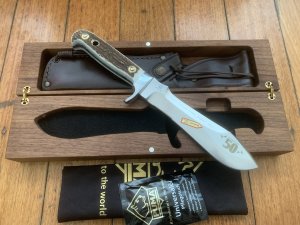 Puma Knife: Puma Special Edition IWA German Model 116375 White Hunter with Stag Handle #45/50