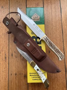 Puma SGB Knife: Puma SGB Commando Stag Outdoorsman Bowie & White Tail Folder Combo