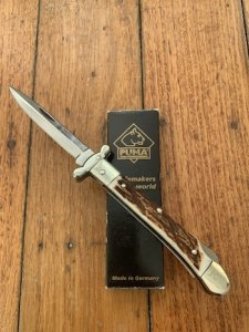 Puma Knife: Puma 2006 Large Medici JCW Lock back Knife with Stag Handle in Box