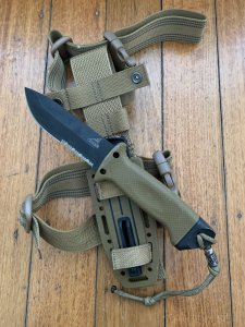 Gerber Model LMF II Drop Point Military Knife in Thigh Sheath & Box
