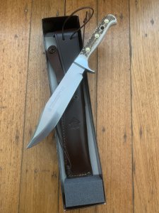 Puma Knife: Puma Phönix-Phoenix Big Bowie Knife with Lighter Stag Antler Handle