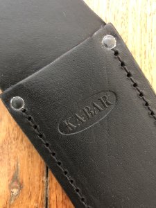 Ka-Bar Sheath: Kabar 7" knife blade Black Leather Sheath