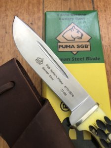 Puma SGB Knife: Puma SGB Hunters Friend Brown Jigged Bone Handle