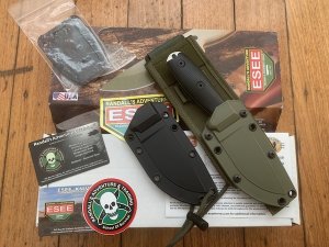 ESEE Knives- ESEE-3 Knife with Black G10 Handle & Black and OD Green Kydex Sheathes
