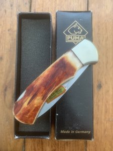 Puma Knife: 2008 Puma 4 Star Full Sized Folding Lock Knife with Buffalo Bone Handle