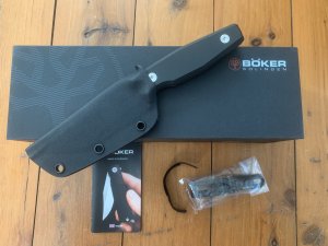 Boker Tree Brand Solingen German Made Model AK4 Fixed Blade Daily Knife with Kydex Sheath