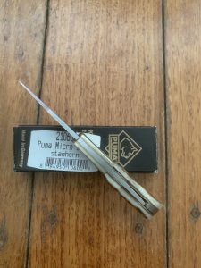 Puma Knife: Puma German 2010 Micro Folding Knife with Stag Antler Handle and Box