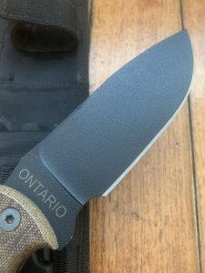 Ontario Ranger Series AFGHAN with Brown Micarta Handle and Tactical Belt Sheath