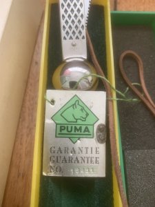 Puma Knife: Puma Vintage 1984 Fishermans Knife in Original Box with Warranty #18481