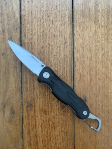 Leatherman USA Fine Edge Black Handled Liner Lock Folding Knife