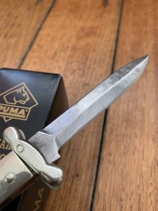 Puma Knife: Puma Rare Large Custom Damascus Medici Lock back Knife with Stag Handle 2003