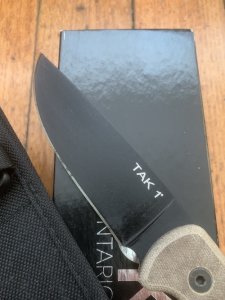Ontario 2021 Ranger Series TAK-1 with Oat Brown Micarta Handle and Nylon Tactical Belt Sheath