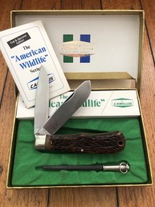 Camillus American Wildlife Series USA-Made Special Edition Charging Bear knife in Gift Box