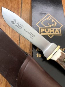 Puma Knife: Puma 2004 Hunters Pal with Stag Handle & Mid Brown Sheath