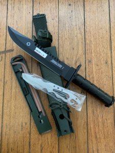 Aitor Jungle King 1 Black Tactical Combat Knife with Survival Kit