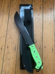 Large Fluoro Green Handled Bush Craft/Camping Knife Kit