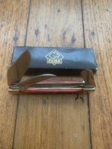 Puma Knife: Puma 1990's Original Stockman Knife with Bright Red Jigged Bone Handle