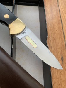 Puma Knife: Puma Original 1979 4 Star Fixed Blade Knife with Black Micarta Handle in Black Puma Box