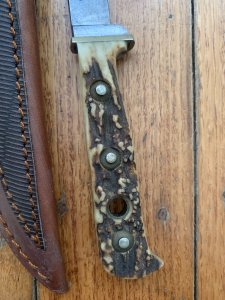 Puma Knife: Puma 11 6398 Original 'Used' 1974 Hunters-Friend with custom sheath #98474