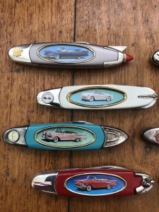 Collection of 8 Franklin Mint Cars of the Fifties Pocket Knives