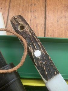 Puma Knife: Puma 1974 FAHRTENMESSER Stag in Original Sheath and Plastic Box with Tag
