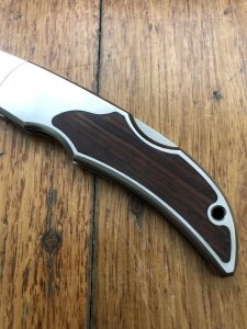 Puma Knife: Puma Mint 280850 Brushed Aluminium/Stainless/Wood Lord Folding Lock Knife