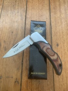 Puma Knife: Rare Puma Gentleman 24 820 Folding Knife with Pakkawood Handle in Black Box #31791