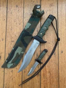 Nieto older Spanish Premium Hunting Bowie Knife Twin Set and Sheath