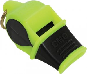 Whistle: Fox 40 Sonik Blast CMG Green/Black Whistle with Lanyard