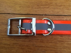 Blaze Orange and Reflective Dog Collar - Small (27.5cm to 35cm)