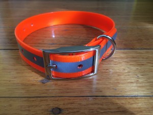 Blaze Orange and Reflective Dog Collar - Small (27.5cm to 35cm)