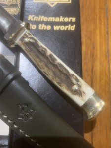 Puma Knife: Puma Jagdnicker nach Frevert 3587 Knife with Stag Antler Handle