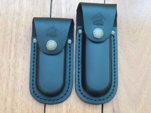 Puma Knife Sheath: Brown Vertical Leather Knife Pouch